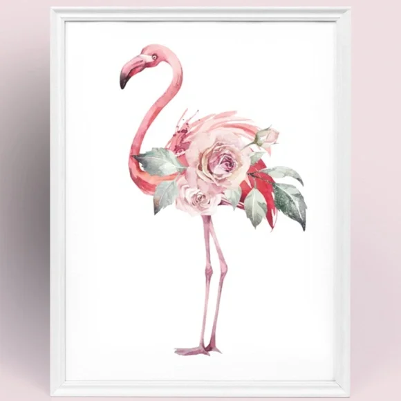 Watercolor Tropical Flamingo Wall Art Poster Print UNFRAMED - Picture 11 of 17